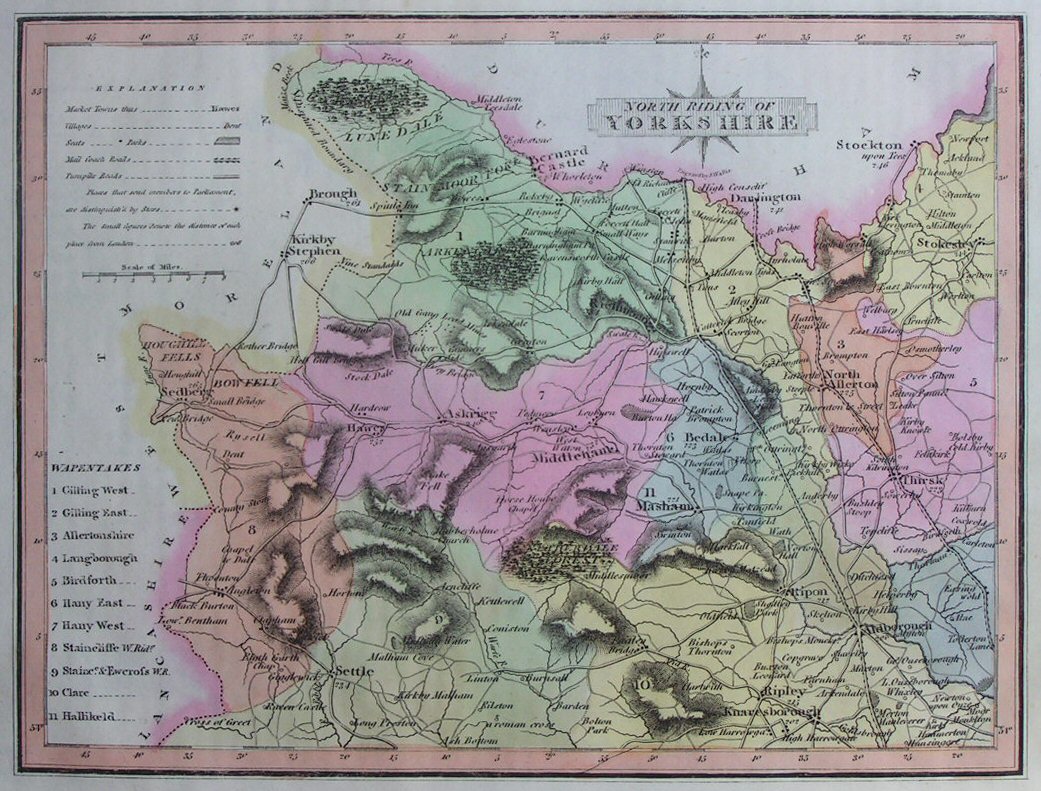 Map of Yorkshire - Wallis